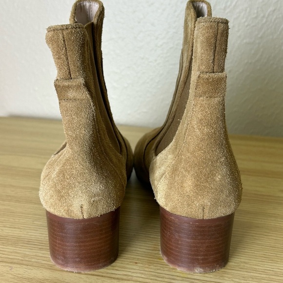 ZARA real suede tan ankle chelsea boots - Picture 6 of 9